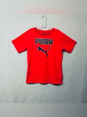 Puma Boys' Bright Red Logo Short Sleeve Tee Sz XL